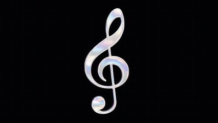 Silver Iridescent Treble Clef