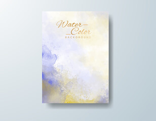 Fototapeta premium Cards with watercolor background. Design for your cover, date, postcard, banner, logo.