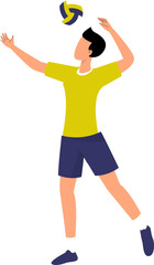 People Doing Volleyball Vector Illustration