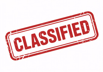 Red classified stamp isolated on white background