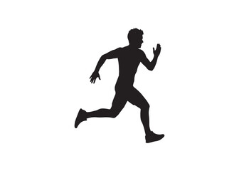 Vector art of silhouette of a man running in black color