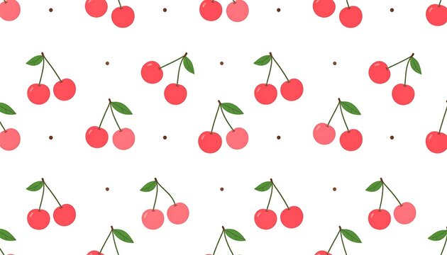 Simple cherry pattern on white