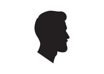 Vector art of silhouette of a mans head with beard vector