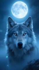 Gray wolf howling at the night in winter snow, a wildlife portrait of the mammal predator, Canis lupus, wolf wallpaper