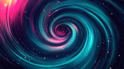 Obraz premium 71.A bold and colorful psychedelic space background, with fluid, spiraling patterns in hues of electric blue, neon pink, and glowing green. The swirling cosmic elements give the feeling of traveling