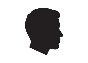 Vector art of silhouette of a mans head in side view