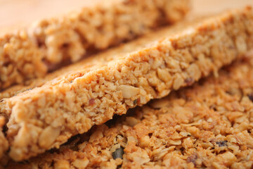 Healthy snack bars made with oats and nuts
