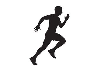 Vector art of silhouette of a man running