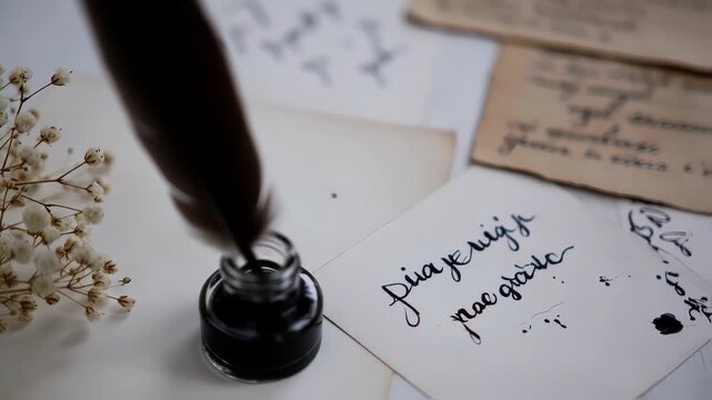 Fountain pen and inkwell