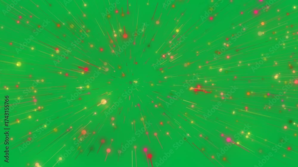 Canvas Prints animation of green, yellow and red light trails moving on transparent background