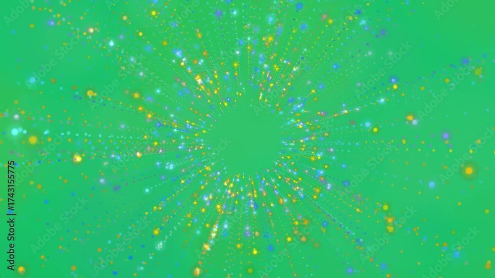 Wall mural animation of blue and yellow light trails moving on transparent background