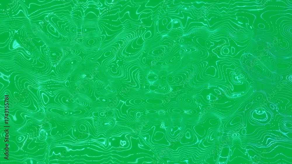 Poster animation of green mesh moving on transparent background