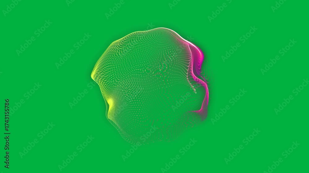 Canvas Prints animation of purple and green mesh spinning on transparent background