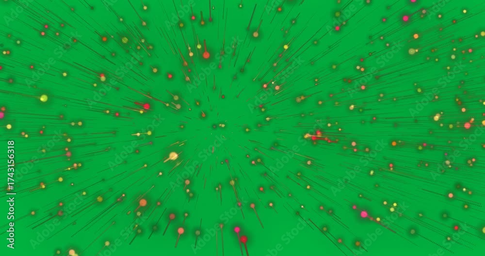 Canvas Prints animation of green, yellow and red light trails moving on transparent background