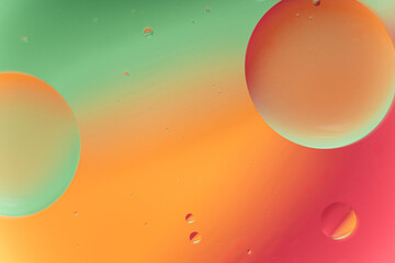 Vibrant Abstract Fluid Bubbles with Green Orange and Red Colors