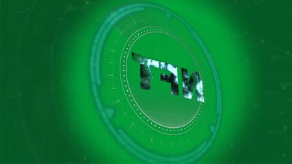 Animation of nft rotating in processing circle over clear background - Powered by Adobe