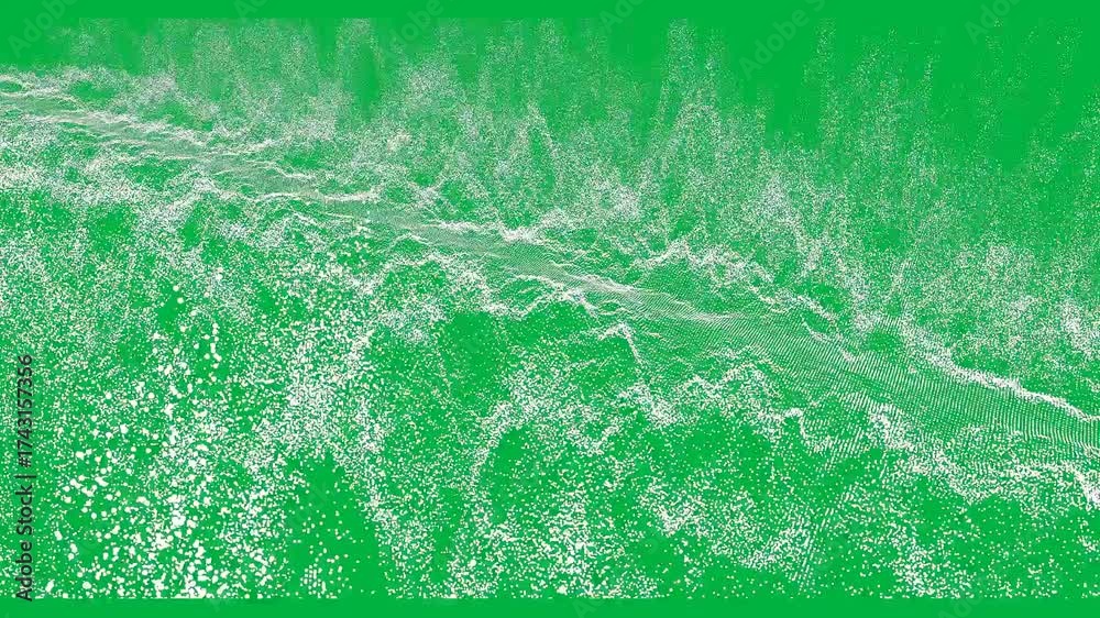 Wall mural animation of glowing digital white waves moving on transparent background