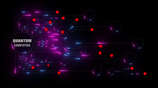 Quantum Computing Technology, Multi-Function Background for Advanced Problem Solving. Quantum Processors Automate Complex Calculations, Improving Global Scientific Research Efficiency