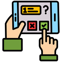 Online Quiz lineal color icon