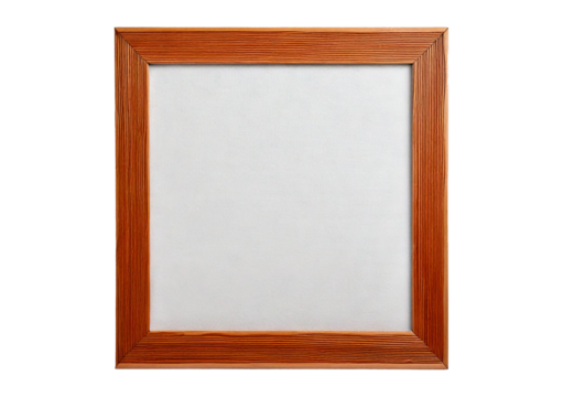 A white board with a wooden frame isolated on transparent or white background