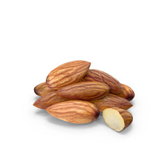 A closeup shot of almonds showing texture and natural brown tones.