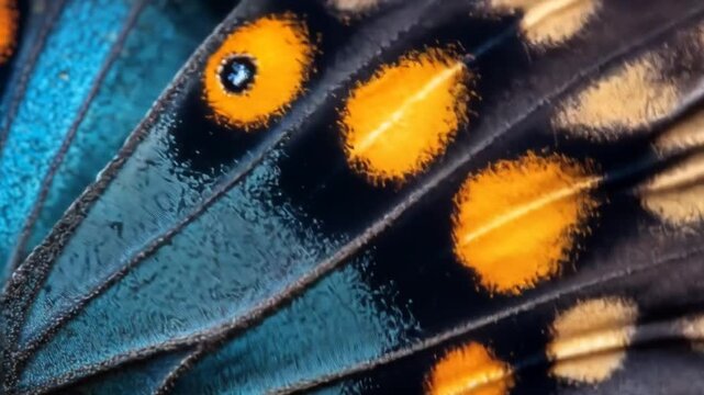 Butterfly wing detail close up showing pattern and texture