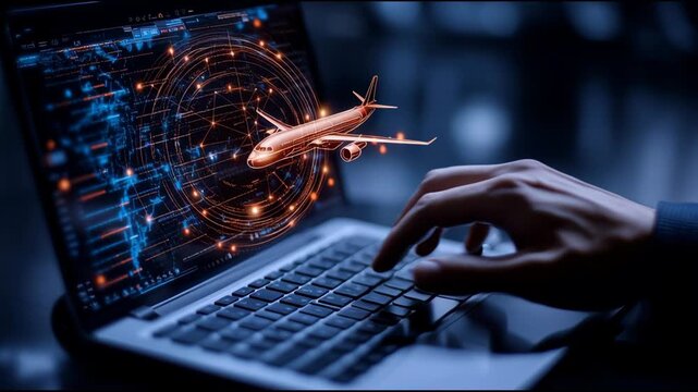 The computer operator checked the security system and the airline's flight safety system.