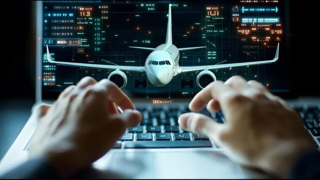 The computer operator checked the security system and the airline's flight safety system.