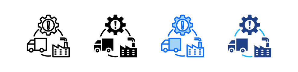Supply Chain Risk Icon Set Multiple Style Collection