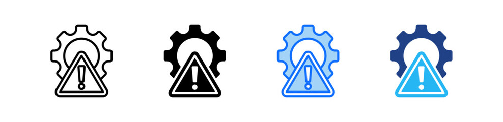 Technical Risk Icon Set Multiple Style Collection