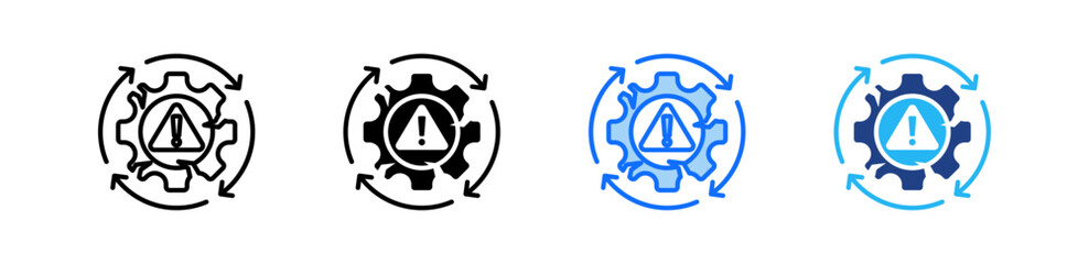 Supply Chain Disruption Risk Icon Set Multiple Style Collection