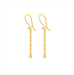 Elegant Jewelry Chain with Hook Clasp Isolated on White Background