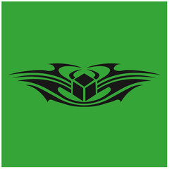 Ornamental Floral Design A classic black and white floral design element featuring elegant, curved leaves and intricate detailing. Perfect for use in decorative borders