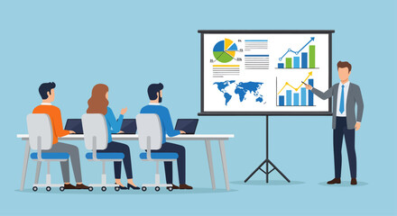Business Presentation with Data Charts
