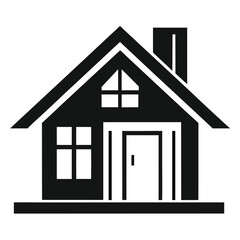 Modern home Silhouette vector icon
