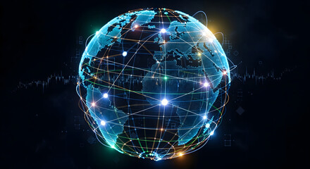 abstract background with glowing sphere