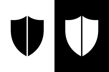 Verified Shield Icon Collection. Black Silhouette Security Badge and Protection Symbol