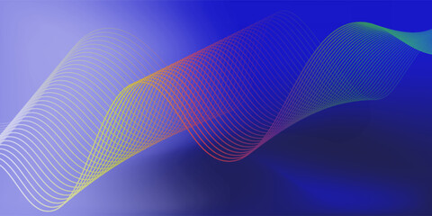 A dynamic and abstract digital design with flowing blue waveforms against a dark background,smooth, curving lines and dotted patterns that create a sense of movement and energy.