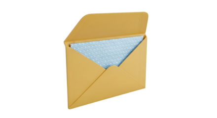 Amplop Emas Dengan Surat Biru Bertekstur