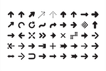 Arrow icons vector collection black and white design set