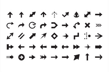 Simple arrow icon pack with curved and dotted styles
