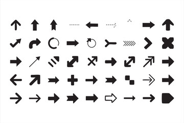 Navigation and direction arrow symbols vector illustration