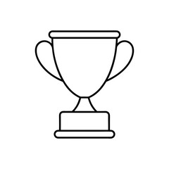 Illustration of a simple black and white outline of a trophy with handles