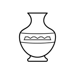 Illustration of a vase with a decorative band isolated on a white background