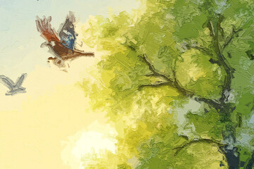 Various oil paintings, flowers, chrysanthemums, landscapes, forests, birds, streams, plum blossoms, beautiful scenery