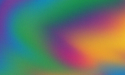 Abstract rainbow gradient background with grainy texture, a vibrant blend of colors creating a visually appealing and modern backdrop for various design projects