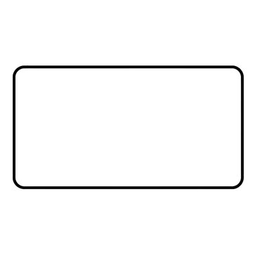 Horizontal rounded corner minimalist frame vector, simple black border template