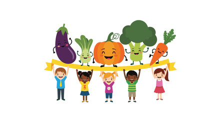 Fototapeta premium Healthy food choices for children promoting a balanced diet for a growing body and mind.