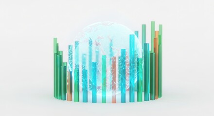 Fototapeta premium Abstract artistic representation of technological growth and innovation with vibrant digital lines and data flow against a clean backdrop