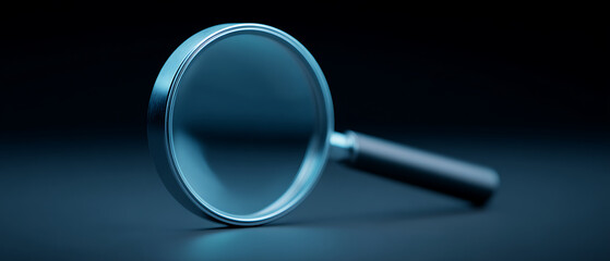 Magnifying Glass Resting on a Dark Surface Highlighting Clarity and Focus in a Tranquil Setting